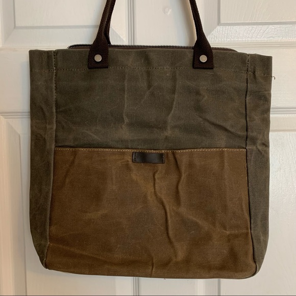 Army Green Khaki Shoulder Tote Bag Purse Top Leather Handle Satchel Handbag - Picture 2 of 11